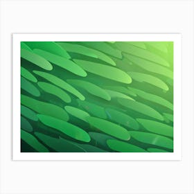 Abstract Green Leaves Art Print