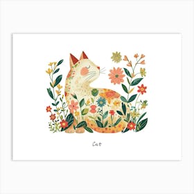 Little Floral Cat 3 Poster Art Print