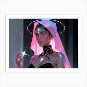 Girl With A Star Art Print