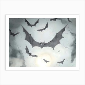 Bats Flying In The Sky 2 Art Print