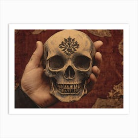 Memento Mori - Skull In A Hand Art Print