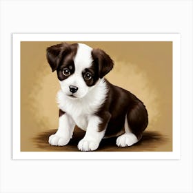 Border Collie Painting Art Print