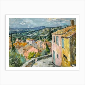 Village Green Vistas Painting Inspired By Paul Cezanne Art Print