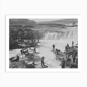 Indians Fishing For Salmon At Celilo Falls, Oregon By Russell Lee Art Print