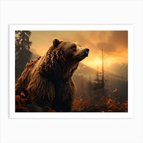 Bear Serenity: Mountain Escape Artwork Art Print