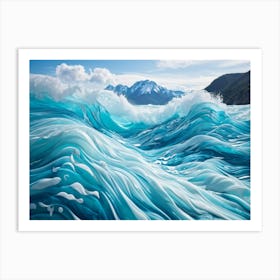 Abstract Ocean Scene At A Tropical Glacier Under Bright Daylight Nature Inspired Ripples Forming In 2 1 Art Print