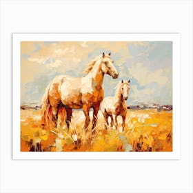 Horses Painting In Prince Edward Island, Canada, Landscape 2 Art Print