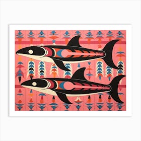 Fish Folk Style Animal Illustration Art Print