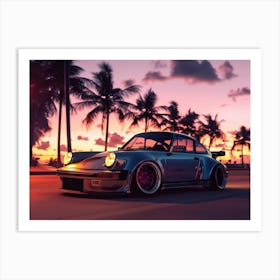 Porsche 911 At Sunset Art Print