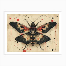 Calligraphic Wonders: Moth 1 Art Print