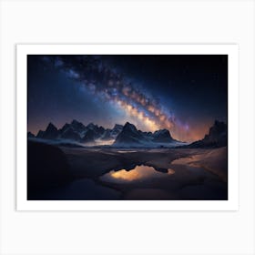 Starry Night Scene With Stunning Skies Art Print