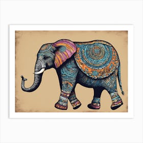 Indian Elephant art, 1114 Art Print