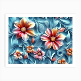 Flowers Wallpaper 6 Art Print