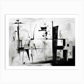Memory Abstract Black And White 1 Art Print