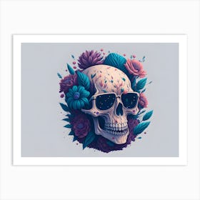 Floral Skull (10) Art Print