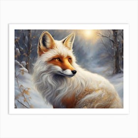 Majestic Winter Fox Art Print