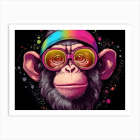 Chimpanzee with Sunglasses Art Print
