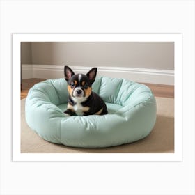 Dog In A Dog Bed Art Print