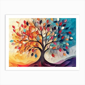 Colorful Tree Of Life 1 Art Print