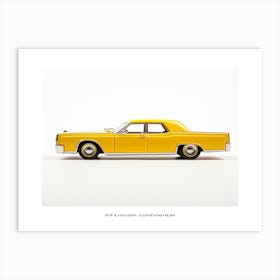 Toy Car 64 Lincoln Continental Yellow Poster Art Print