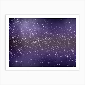 Purple Blues Shining Star Background Art Print