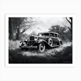 Old Car In The Woods Art Print