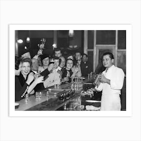 Prohibition, Bartender, Black and White Old Photo, Vintage Bar Decor Art Print