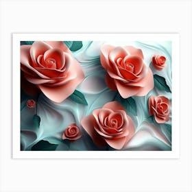 3d Roses Abstraction 2 Art Print