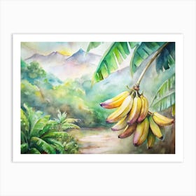 6 Ripe Bananas In A Tropical Orchard (1) Art Print