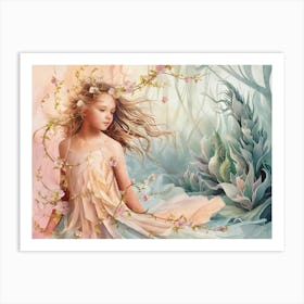 Fairy Girl In The Forest 3 Art Print