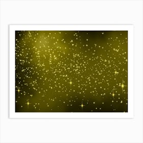 Gold Yellow Shining Star Background Art Print