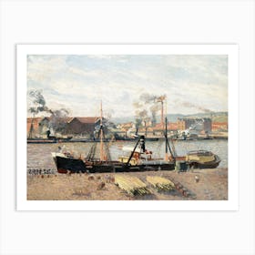 Port Of Rouen, Unloading Wood (1898), Camille Pissarro Art Print