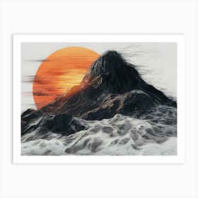 Sunset Over Mountain Art Print