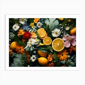 Flowers And Citrus 18 Art Print