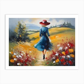 Woman In A Red Hat Art Print