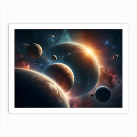 Planets In Space Art Print