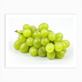 Green Grapes Isolated On White Art Print