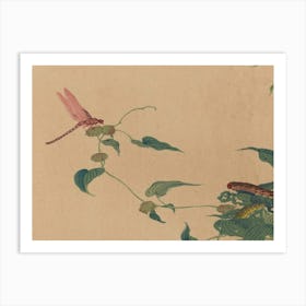 Dragonfly On A Branch Art Print