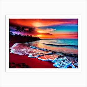 Sunset On The Beach 657 Art Print