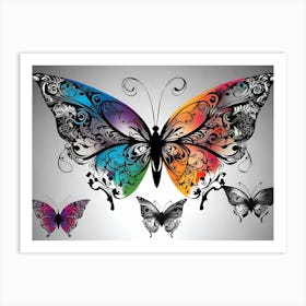 Colorful Butterflies 81 Art Print