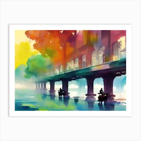 Colorful Bridge Art Print