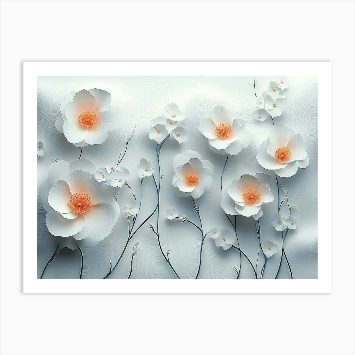 3d Artwork Flower and Furniture Art Print by Divine Studio