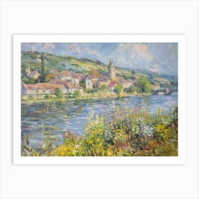 Tranquil Waterside Paradise Painting Inspired By Paul Cezanne Art Print
