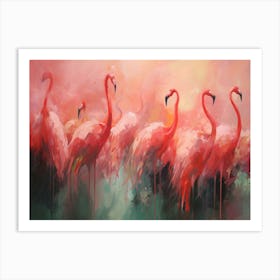 Flamingos Art Print