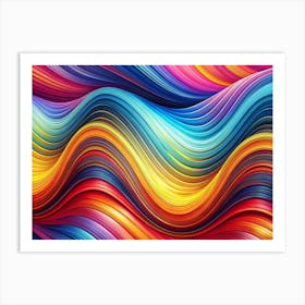 Abstract Colorful Wavy Stripes Art Print