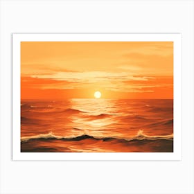 Deep Orange Oceanic Sunset Art Print