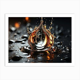 A Drop Of Metal Falls Into The Molten 3 Art Print