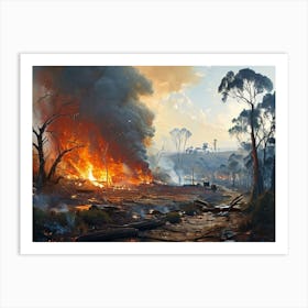 Australia Bushfire Art Print