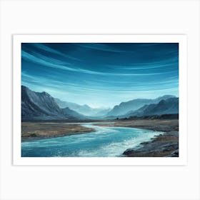 River In The Mountains Art Print