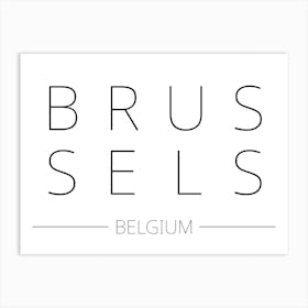 Brussels Belgium Typography City Country Word Art Print